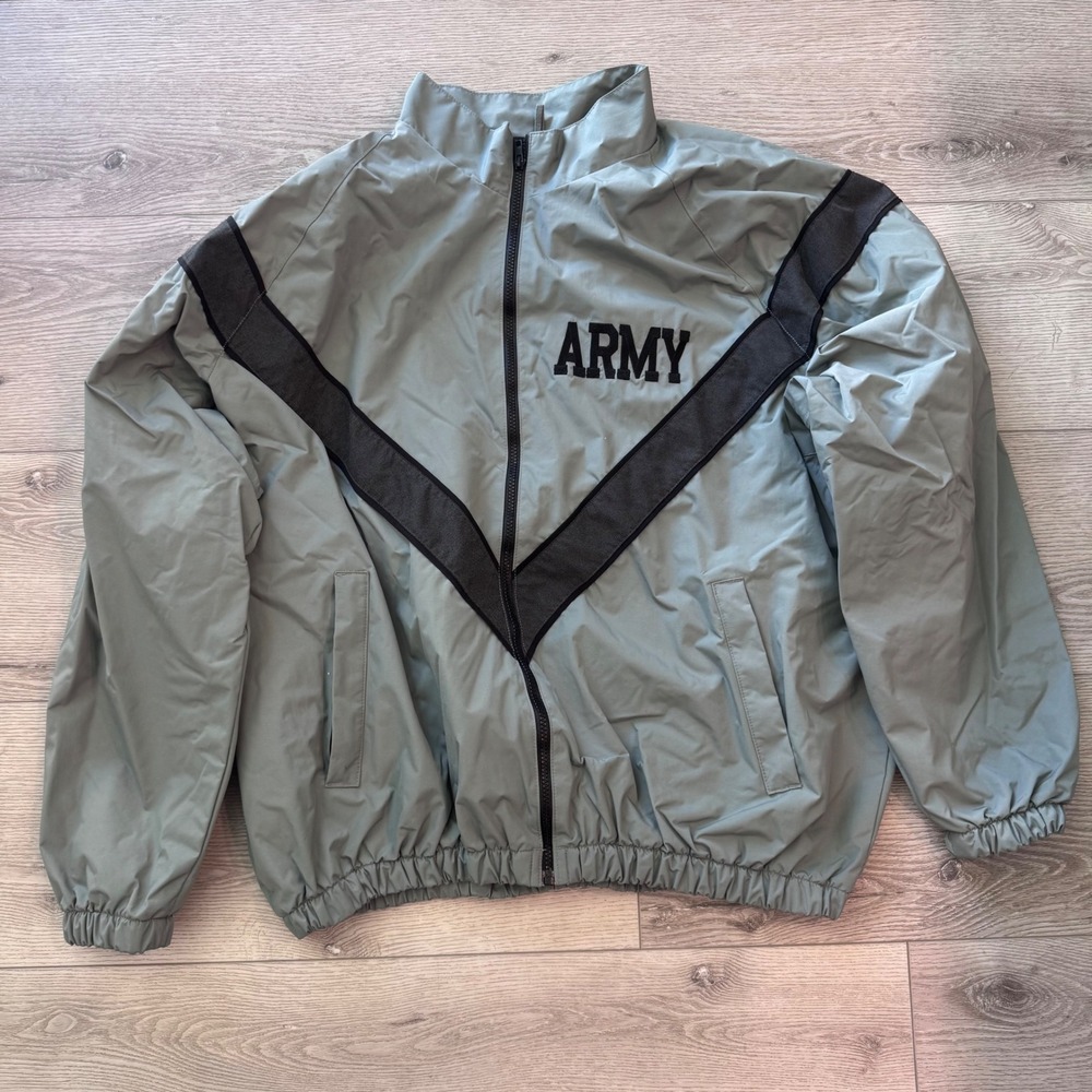 Skilcraft US Army PFU Jacket XL Reg Vintage Military Windbreaker Green Vented